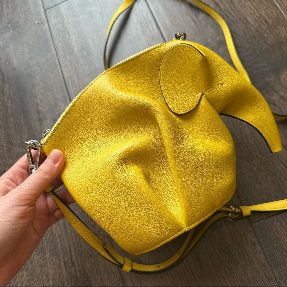 Loewe Yellow Leather Elephant Bag Crossbody